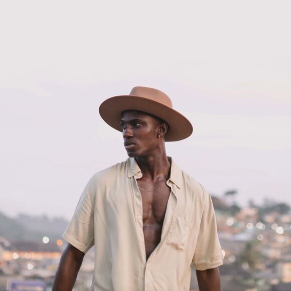 Will + Bear Andy Oak Wide Brim Felt Fedora (Brown, Size Large) — Like New - Picture 3 of 16